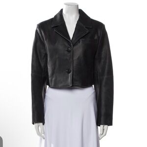 Sea New York Lamb Leather Jacket Charcoal Grey